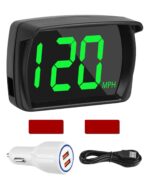 Universal GPS Speedometer HUD Display for Car, Real-Time MPH Digital Speed, MPH Warning Car GPS Overspeed Alarm Speedometer with LED Large Font Display+USB Cable Plug for Truck Motor SUV All Vehicles