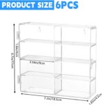 for 48 pcs 1/64 Scale Matchbox Wheels Toy Car Display Case Holds 48 Toy Cars Hot Storage Wall-Mounted Acrylic Organizer Stackable Clear Dustproof Display Box Container Shelf for Collectors - 6 Pack,8 - Image 2