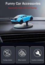 Car Dashboard Decorations – Drift & Turn Mini Car Model Ornament – Dynamic Interactive Automobile Decor for Enthusiasts Vehicle Interior Dashboard Drifting Decorations Accessories Gifts(Blue-1) - Image 4