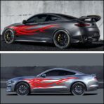 2Pcs 94.4'' Universal Flame Graphics Car Auto Body Side Sticker Racing Sports Self-Adhesive Side Strip Decal Decoration Accessories for Truck SUV Off-Road Vehicles (Style2 Red) - Image 5