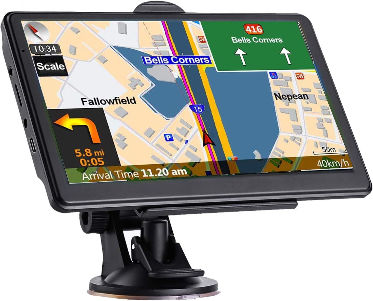 61Pfwf41nGL._AC_SL1465_.jpg GPS Navigation for Car, Latest 2025 Map,7 inch Touch Screen Real Voice Spoken Turn-by-Turn Direction Reminding Navigation System for Cars, Vehicle GPS Satellite Navigator with(Free Lifetime Updates) - Image 1