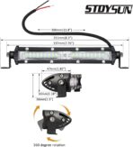 STDYSUN Ultra Slim Single Row LED Offroad Driving Fog Lights Bar 2Pcs 7Inch Waterproof Auxiliary Work Lights Grille Lights Bar fit for Motorcycle Truck Trator ATV UTV Golf Cart Boat Cars - Image 2