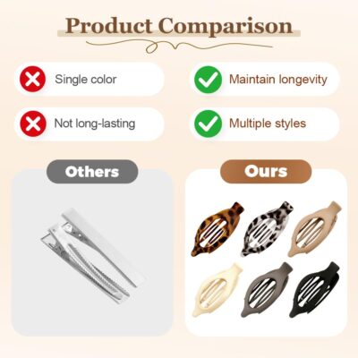 Flat Hair Clips for Women, Flat Claw Clips & Duckbill Hair Clips for Thick or Thin Hair, No-Slip Grip Hair Styling Accessories for Daily Use (Multicolor-C) - Image 4