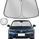 Windshield Sun Shade for Honda Civic 2022 2023 2024 2025 Foldable Sun Sunshade for Car Front Window Blocks UV Rays and Heat Automotive Interior Protector Custom Fit Accessories