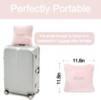 Travel Blanket Pillow, Premium 2 in 1 Flannel Airplane Blanket Compact for Travel,Office, Home,Travel Essentials Accessories for Plane and Car,Compact Office Blanket (Pink) - Image 5
