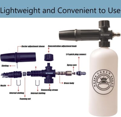 GDHXW 5000 PSI High Power Pressure Washer Gun with Swivel,with Foam Cannon 2 Adapter 5 Pressure Washer Nozzles - Image 2