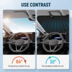 Automatic Retractable Car Sunshade, 2025 Upgrade Adjustable Auto Sunshades, Suction Cup Sunshade for Various Models, UV Rays Blocker for Drivers, Foldable 27x53inch (1Set) - Image 3