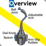 SkyTitanfor Garmin GPS Car Mount Cup Holder Replacement 17mm Ball Mount with Adjustable Long Arm fit 3.5-5.5 Inches Garmin GPS Nuvi Drive Dezl - Image 9