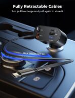 SUPERONE Retractable Car Charger for iPhone with Dual Type C Cables, 4 in 1 USB C Car Charger Adapter with 69W Fast Charging Compatible with iPhone 17 16 15 14 13 12 11 Pro/XS/XR/SE/iPad/Airpods - Image 3
