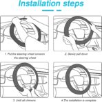 Bling Car Steering Wheel Cover, 15 Inch Crystal Rhinestones Elastic Stretch Breathable Vehicle Steering Wheel Protector for Women Girls, Universal Auto Interior Accessories (Black) - Image 5