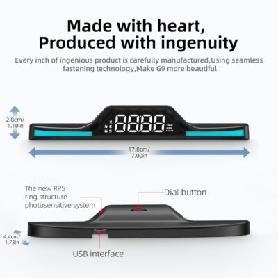 GPS Digital Speedometer for Car MAIMEIMI Head Up Display for Car HUD Speedometer MPH 5V with Compass, Time, Fatigue Driving Reminder, Overspeed Alarm for All Vehicle - Image 7