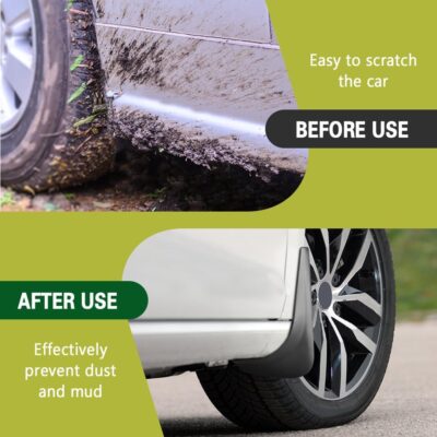 4PCS Car Mud Flaps, Mud Guard, No Drilling Mudguards Fenders with Hardware Kits, Automotive Exterior Accessories Fender Front and Rear Side Splash Guards Universal for Most Cars Trucks SUVs - Image 4