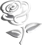 3D Rose Car Sticker Decal, Waterproof PVC Auto Bumper Stickers, 3.9'' × 3.1'' Cute Flower Car Window Decals, Vehicle Exterior Decoration Accessories for Wall, Mirror, Laptop (Silver)