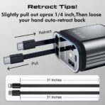 4 in 1 Retractable Car Charger with Starry Light,69W USB-C Fast Car Charger, for iPhone 17/16/15/14/13/12/11, Android,Pixel,Cigarette Lighter Charger (for Lightning+USB-C) - Image 4