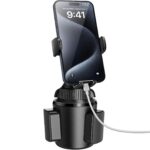 APPS2Car Universal Car Cup Phone Holder | Quick Extension Long Arm | 360° Swivel | Adjustable for iPhone, Samsung, Google, and All Smartphones | Stable & No Shake Design