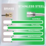 DUSICHIN Pressure Washer Gun Foam Cannon Dual Connector Shift Valve, Car Wash Foam Cannon Kit 1/4 Inch Quick Connector 5 Pressure Washer Nozzle Tips Build-in Design Work with A Pressure Washer DUS2703 - Image 7