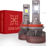HIKARI WINGS H11 Foglight, 60000LM Pure White 6000K LED Bulbs, Plug & Play IP68 Waterproof Pack of 2