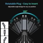 MLVOC 66W Retractable Car Charger with Starlight Projection, 4-in-1 Fast Charging Car Adapter with USB-C & Lightning Cables, Dual Ports, Adjustable Plug for iPhone, Android, Road Trips(Black) - Image 6