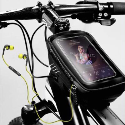 Bike Frame Bag, Bike Phone Mount, Waterproof Cycling Front Top Tube Pouch Pannier Bicycle Frame Phone Holder Crossbar Storage Bags for iPhone 13 12 11 Pro MAX XS XR X 8 7 Plus Smartphones Below 6.5'' - Image 2