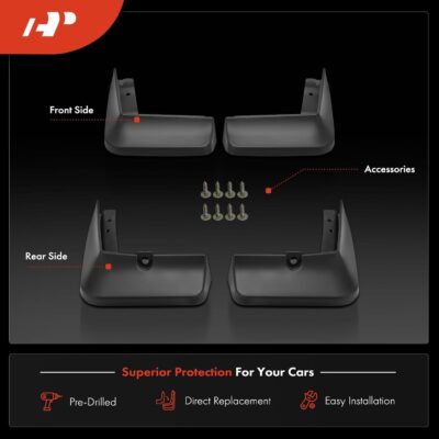 A-Premium Mud Flaps Compatible with Kia K5 2021 2022 2023 2024 2025 Sedan, No Drilling Required Mud Guards with Hardware Accessories, Set of 4 Front and Rear - Image 4