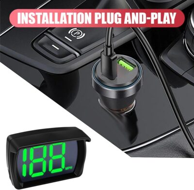 Car HUD GPS Digital Speedometer, Automotive MPH LED Large Font Head Up Display with USB Cable Plug & Play, Universal Vehicle Speed Meter for Golf Cart, Truck, SUV, Motorcycle(MP/H) - Image 6