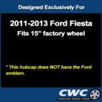 Premium Replica Hubcap Set, Fits Ford Fiesta 2011-2013, Replacement 15-inch Wheel Cover (4 Pieces) - Image 3