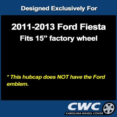 Premium Replica Hubcap Set, Fits Ford Fiesta 2011-2013, Replacement 15-inch Wheel Cover (4 Pieces) - Image 3
