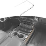 RT-TCZ for Chevy Silverado Chrome Center Console Trim Frame Cover for Chevy Silverado GMC Sierra 2014-2018 Silver Chrome Interior Accessories