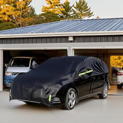 Half Car Cover All Weather Car Body Cover for All Season Sunshade Cover Snow Cover Waterproof 420D Oxford Fabric (Fit MPV/SUV) - Image 7