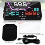 Pyle Universal 5.5’’ Car HUD Head-Up Display Multi-Color Windshield Screen Projector Vehicle Speed & GPS Navigation Compass, Plug & Play, With Speed, Time, Altitude & More (PHUD15) - Image 2