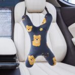 X-Shaped Car Travel Pillow for Cars Seat Kids Adults Head and Body Support Pillow Cartoon Neck Pillows Soft Long-Distance Travel Car Sleeping Seat Belt Pillows Breathable Cars Aircraft Travel Cushion - Image 2