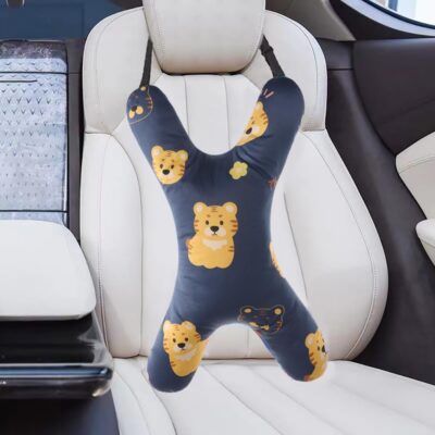 X-Shaped Car Travel Pillow for Cars Seat Kids Adults Head and Body Support Pillow Cartoon Neck Pillows Soft Long-Distance Travel Car Sleeping Seat Belt Pillows Breathable Cars Aircraft Travel Cushion - Image 2