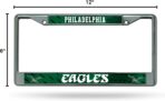 Rico Industries NFL Philadelphia Eagles Retro 12" x 6" Silver Chrome Frame W' Decal Insert Car/Truck/SUV Auto Accessory - Image 2