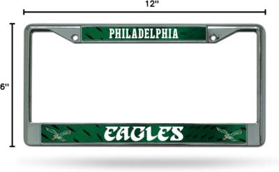 Rico Industries NFL Philadelphia Eagles Retro 12" x 6" Silver Chrome Frame W' Decal Insert Car/Truck/SUV Auto Accessory - Image 2
