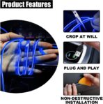 EL Wire Interior Car LED Strip Lights, USB Car Neon Light Strip with Sewing Edge, 16FT Neon Light 5V with Fuse Protection, Electroluminescent Car Indoor Decorations (Blue) - Image 3