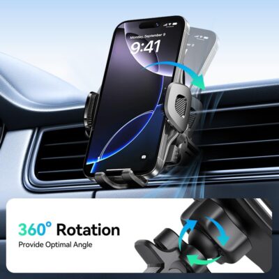 2026 New Car Vent Phone Holder [Thick Cases Friendly] Rotatable Universal Phone Mount for Your Car with Wide Clamp, Car Phone Holder Mount for iPhone 17 Pro Max 15 14 13 Samsung S25 - Image 6