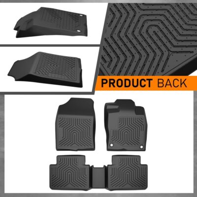 G-PLUS Floor Mats Fit for Honda Civic Sedan & Hatchback 4-Door 2016-2021/Fit Coupe 2-Door 2016-2021 Floor Liners,TPE Custom Fit All Weather Protection Floor Liners,Front & 2nd Row Car Mats Black - Image 8