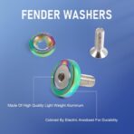 JDMSPEED 20 Pcs Neo Chrome CNC Billet Aluminum Fender Washer Engine Bay Dress Up Kit - Image 2