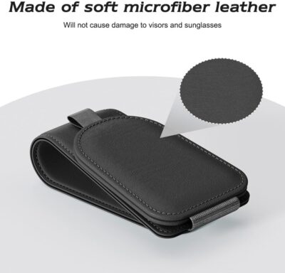 Sotfamily Sunglass Holder for Car Visor, Suede Cloth Magnetic Sunglass Organizer for Car Accessories, 2 Packs, Black - Image 5