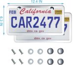 Solid Silver License Plate Frames 2 Pack, 2 Holes Rust-Proof License Plate Holder, Universal Car Stainless Steel License Plate Frame for Women & Man (Screws & Chrome Caps) by Lengnoyp - Image 5