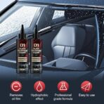 D1 Glass Polishing Liquid, 2025 New Car Glass Oil Film Remover and Auto Scratch Repair Compound, Car Glasses Polishing Compound, Anti-Fog Hydrophobic Coating Spray with Sponge (black-1pcs) - Image 4
