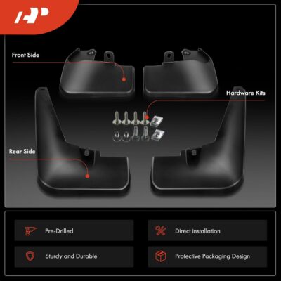A-Premium Set of 4PCS Mud Flaps Splash Guards Mudguards Mudflaps with Hardware Kits Accessories Compatible with Toyota RAV4 2016-2018, Black Color, Front and Rear(Driver & Passenger Sides) - Image 3