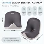 Car Seat Cushion and Lumbar Support Pillow, Larger Memory Foam Seat Cushion, Ergonomic L-Shaped Design Cushion for Back Pain Relief, Non-Slip Driving Cushion for Car, Office, Truck, Wheelchair-Black - Image 4