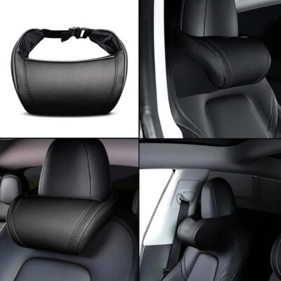 Car Headrest Neck Pillow Support Memory Foam Ergonomic Design Accessory for Driving Seat Fatigue Relief Compatible with Model S X 3 Y & Cybertruck - 1 Piece - Image 9