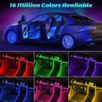 Car LED Interior Strip Lights, TEKSHINNY RGB Car Interior LED Light Wireless APP and Remote Control, 5 in 1 Ambient Lighting Kit with 236 Inches Fiber Optic, EL Wire Lights for Car Inside - Image 7