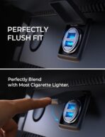 AINOPE Car Charger Adapter【Smallest Metal】 4.8A Cigarette Lighter USB Car Charger Adapter Dual Port 12V USB Outlet Flush Fit for iPhone 16 Pro Max/15/14 iPad Air Samsung Galaxy S25 S24 Ultra,Black - Image 7