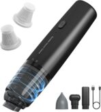 Handheld Vacuum Cordless, Car Vacuum Portable with 2 Suction Modes, Blow & Suction 2-in-1, Mini Vacuum Cleaner Rechargeable for Car, Home, Pet Hair, Office, Desk, Keyboards (Black)