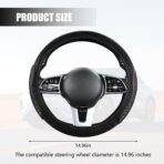 Elastic Stretch Car Steering Wheel Cover, Breathable No Inner Ring Vehicle Steering Wheel Protector, 15 Inch Ice Silk Anti Slip Automotive Accessories, Universal Fit (Black) - Image 2