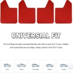 RULLINE Car Mud Flaps Universal Fit Red Splash Guards (4 Pack) Fender,with 20 Pieces 6mm Fastener Rivet Clips - Image 3
