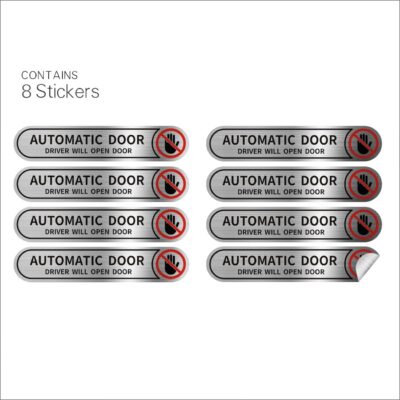 8 Pieces Automatic Door Driver Will Open Door Stickers for Cars, Brushed Silver,5inx1in - Image 2